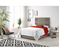 Somnior Flexby Sprung Memory Foam 2 Drawer Divan Bed with Upholstered Headboard Tweed Fabric in Brown | Size: Single Somnior Brown Single