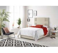 Somnior Flexby Sprung Memory Foam 2 Drawer Divan Bed With Upholstered Headboard Tweed Fabric In Natural Natural