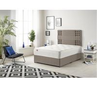 Somnior Flexby Tweed Fabric Divan Bed with Orthopeadic Sprung Memory Foam Mattress & Headboard in Brown | Size: Super King Somnior Brown Super King