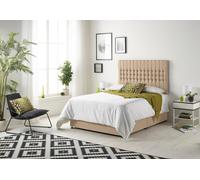 Somnior Galaxy Sprung Memory Foam 2 Drawer Divan Bed with Upholstered Headboard Plush Velvet in Beige | Size: Small Single Somnior Beige Small Single