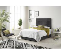 Somnior Galaxy Sprung Memory Foam 2 Drawer Divan Bed with Upholstered Headboard Plush Velvet in Black | Size: Small Single Somnior Black Small Single