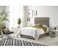Somnior Galaxy Sprung Memory Foam 2 Drawer Divan Bed with Upholstered Headboard Tweed Fabric in Brown | Size: Single Somnior Brown Single