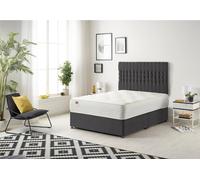 Somnior Galaxy Sprung Memory Foam Divan Bed with Headboard In Plush Fabric in Black | Size: Double Somnior Black Double