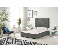 Somnior Platinum Divan Bed Base With Headboard Linen Fabric In Dark Grey
