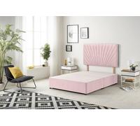 Somnior Platinum Divan Bed Base with Headboard Plush Velvet in Pink | Size: King Somnior Pink King