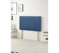 Somnior Platinum Plush Velvet 32" Upholstered Divan Bed Headboard in Navy | Size: Super King