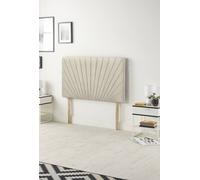 Somnior Platinum Tweed Fabric 32" Upholstered Divan Bed Headboard in Natural | Size: King