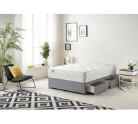 Somnior Plush Velvet Divan Bed with 2 drawers & Sprung Memory Foam Mattress in Charcoal | Size: Small Single Somnior Charcoal Small Single