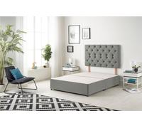 Somnior Premier Divan Bed Base with Headboard Linen Fabric in Dark Grey | Size: Super King Somnior Dark Grey Super King