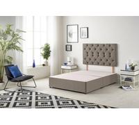 Somnior Premier Divan Bed Base With Headboard Tweed Fabric In Brown Brown