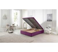 Somnior Richworth End Opening Storage Ottoman Bed in Plush Fabric in Plum | Size: Small Double Somnior Plum Small Double