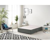 Somnior Ziggy Platform Divan Bed Base With 2 Drawers Linen In Dark Grey Dark Grey
