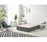 Somnior Ziggy Platform Divan Bed Base With 2 Drawers Linen in Dark Grey | Size: Small Single Somnior Dark Grey Small Single