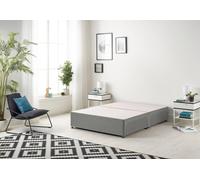 Somnior Ziggy Platform Divan Bed Base With 2 Drawers Linen In Silver Silver