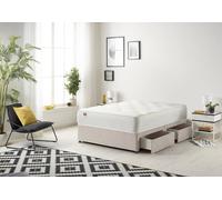 Somnior Ziggy Plush Velvet Divan Bed With 4 Drawers And Sprung Memory Foam Mattress In Silver Silver