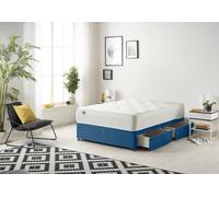 Somnior Ziggy Plush Velvet Divan Bed With 4 Drawers & Sprung Memory Foam Mattress in Navy | Size: Small Double