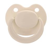 Somniumnight Adult Sized Pacifier Bigshield : Replacement Silicone Dummy Big Teat for Anxiety Release - Orthodontic Paci Taken Apart and Re-Assembled Ivory