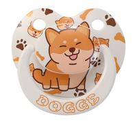 Somniumnight Adult Sized Pacifier Cute: Large Shield Binky for Anxiety Relief Butterfly Shaped - Puppy Printed Paci with Case