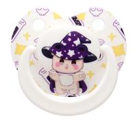 Somniumnight Big Shield Adult Pacifier: Cute Bear Large Size Paci for Anxiety - Soft Silicone Bigger Nipple Binky for Autism Bear White