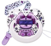 Somniumnight Cute Adult Size Pacifier: Large Shield Paci for Anxiety with Bats Clip - Bad Rock Bunny Big Binky for Autism with Case - Rabbit Soft Silicone Nipple for Sleep