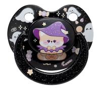 Somniumnight Halloween Adult Pacifier Big Size: Cute Bear Binky for Anxiety Relief - Large Shield Paci with Case Black