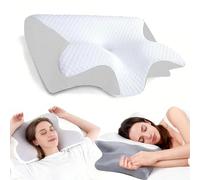 Somnora Align Pillow, Somnora Pillow for Neck Pain Relief, Aligns Spine as You Sleep, Memory Foam Neck Support Pillow, Orthopedic Cervical Ergonomic Side Sleeper Pillows for Sleep Deeply (White)