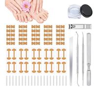 Somnr Ingrown Toenail Corrector Set, Ingrown Toenail Tool with Breathable Nail Corrector Patch/Nail Clippers/File and Lifter, Ingrowing Toenail Treatment Kit for Quick Pain Relief