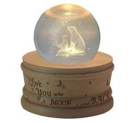 SOMOBOX K9 Crystal Ball with Projection and Rotating Wooden Base 3D Effect Decorative Ball for Women Mom Girls Birthday Mother's Day Valentine's Day (Polar Bear Round)