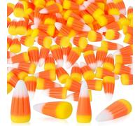 Somoke 50Pcs Halloween Resin Candy Corn Artificial 3D Candy Corn Bead Fall Faux Fake Corn Scrapbooking Embellishments