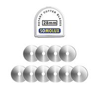 SOMOLUX 28mm Rotary Blades Compatible with Fiskars 28mm Rotary Cutter Perfect for Sewing Arts Crafts, Sharp, and Durable 10 Pack (Round hole)