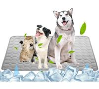 SOMOYA Dog Self Cooling Mat Pet Washable Cooling Pads Blanket Sleeping Kennel Mat,Ice Silk Sleep Mat Pad Non-Toxic Breathable Sleep Bed Beach for Large Dogs Cats (Grey, 27.5x19.7 in)