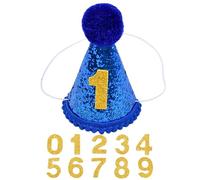 SOMUSICTY 1st Birthday Crown for Kids, Reusable First Birthday Party Hat Crown 1st Happy Birthday Hat, Baby Photo Props, Birthday Party Tiara Headbands Gifts for Boys Girls Dogs Cats