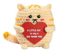 SOMUSICTY Thank You Gift Crochet Cat with Heart Thank You Gift Appreciation Gift for Coworker, Teacher, Staff, Employee, Nurse, Volunteer, Mentor Thanks Gifts for Women Men Kids
