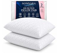 Somvara Pillows 2 Pack, Hotel Quality, Medium Firm, Side Sleeper | Extra Loft 23cm Side Sleeper Pillows Medium Firm Support Quilted Microfibre Cover Hypoallergenic Machine Washable