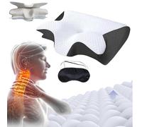 Somvia Pillow, Hospitality Collection, Somvia Butterfly Cervical Pillow with Breathable Cover, Supports Your Head at an Ideal Height, Supports the Natural Curve of Your Neck (Black)