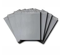 Somwell - 22 x 30 Grey Mailing Bags, Pack of 5, Strong Polythene Postal Mail Bags, Self Seal, 60 Microns, Waterproof, Opaque, Tearproof, Lightweight Poly Mailers, 56 x 76cm, XX Large