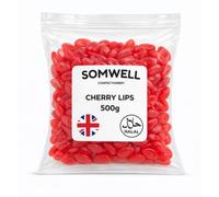 Somwell - Cherry Lips 500g - Halal Chewy Sweets - Retro Pick & Mix Gummies - Ideal Bulk Party Chewy Sweets, Birthday Candy, Cake Decorations & Sharing - Resealable Pouch