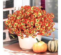 SOMYTING 12 Bundles Autumn Artificial Flowers Outdoor Artificial Flowers Like Real Fake Flowers Autumn Balcony Plants for Wedding Party Garden Home Decor