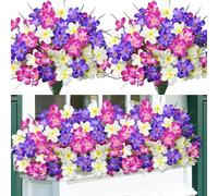 SOMYTING 6 Bunches Artificial Flowers Outdoor, UV Resistant (Mixed Color)