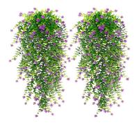 SOMYTING 6PCS Artificial Hanging Flowers,UV-Resistant Fake Hanging Plants Flower Bouquet Artificial Flowers for Garden Wall Fence Wedding Balcony Outdoor Inside Home Door Decoration (Magenta)