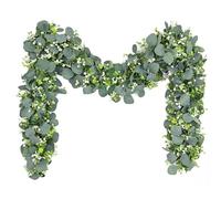 SOMYTING Artificial Eucalyptus Garland Hanging Vines Artificial Eucalyptus Leaves Garland 6Ft Faux Silver Dollar Eucalyptus Vines for Wedding Backdrop Arch Wall Decor