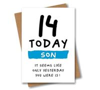 Son 14th Birthday Card for Son - 14 Today Seems Like Only Yesterday
