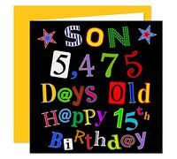 Son 15th Happy Birthday Card - 5,475 Days Old - What A Kerfuffle Design - 15 Today