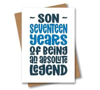 Son 17th Birthday Card for Son - 17 Years of Being an Absolute Legend