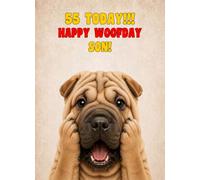Son 55th Birthday Card (Funny Surprised Shar Pei Dog)