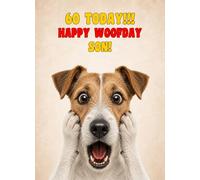 Son 60th Birthday Card (Funny Surprised Jack Russell Dog)