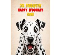 Son 75th Birthday Card (Funny Surprised Dalmatian Dog)