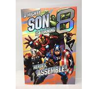 SON AGE 8 BIRTHDAY AVENGERS 'HEROES ASSEMBLE' POP OUT 3D CARD HALLMARK
