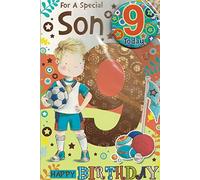 Son Age 9 Nine Birthday Card with Badge**9 X 6 INCHES**1ST Class Post**AE7**