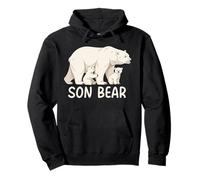 Son Bear With Two Cubs Polar Bear Family Pullover Hoodie